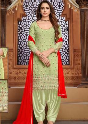 Fancy Designer Embroidery Patiala Suit DN 1201 Pista