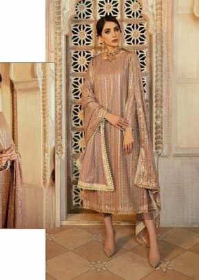 Fancy Designer Georgette With Heavy Embroidery Work Pakistani Suit Pink Color R DN 438