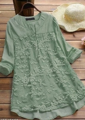 Fancy Designer Western Georgette Top Apple Green