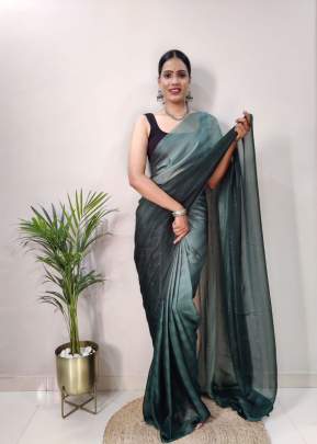 Fancy Satin Butti With Attractive Soft Pure Ready To Wear Saree Grey Color