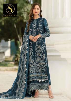 Faux Georgette With Embroidery Work With Naznin Dupatta Pakistani Suit Teal Color DN 108