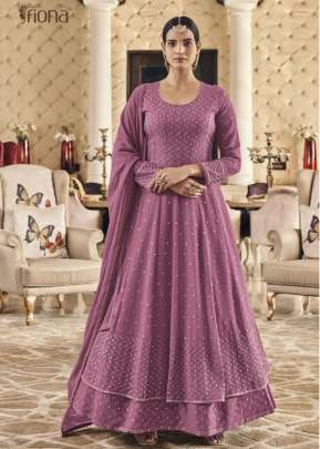 Fiona Sachi Designer Heavy Faux Georgette With Embroidered Anarkali Suits Pink Color DN 51013