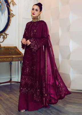 Georgette With Embroidered Pakistani Designer Suit Wine Color DN 111 