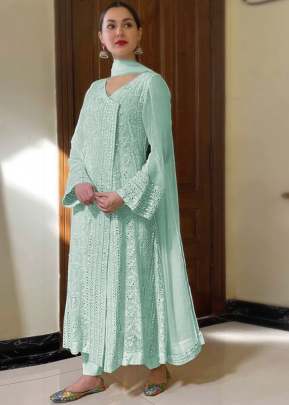 Georgette With Embroidery Work Pakistani Suit Pista Color DN 112