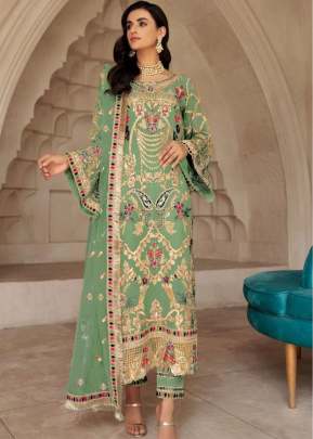 Georgette With Sequence Embroidery Work With Stone Work Pakistani Suit Pista Color DN 130