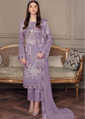 Georgette With Sequence Embroidery Work And Diamond Work Pakistani Suit Purple Color DN 134 C