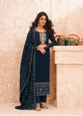 Gulkayra Nazmin Real Georgette Designer Suit Blue Color DN 7002