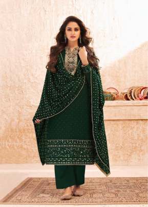 Gulkayra Nazmin Real Georgette Designer Suit Green Color DN 7005