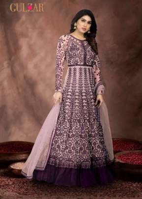 Gulzar Heavy Butterfly Net With Embroidery And Stone Work Anarkali Suit Wine Color DN 1002 A