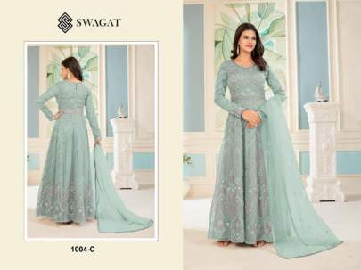 Heavy Butterfly Net with Embroidery Work Anarkali Suit DN 1004