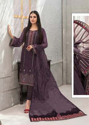 Heavy Faux Georgette With Chain Stitch Work With Mirror Embroidery Work Pakistani Suit Light Wine Color DN 1029