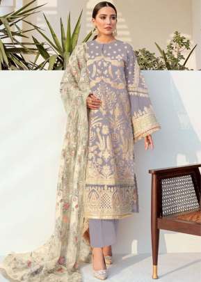 Heavy Faux Georgette With Heavy Embroidery Work Pakistani Suit Lavender Color DN 9105