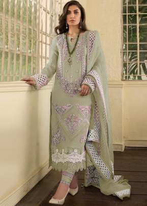 Heavy Faux Georgette With Heavy Embroidery Work And Stone Work Pakistani Suit Pista Color DN 9102