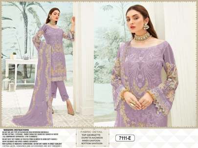 Heavy Faux Georgette With Heavy Embroidery Work Pakistani Suit DN 7111 Catalog