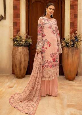 Heavy Foux Georgette Stone Work Pakistani Suit Peach Color DN 8110