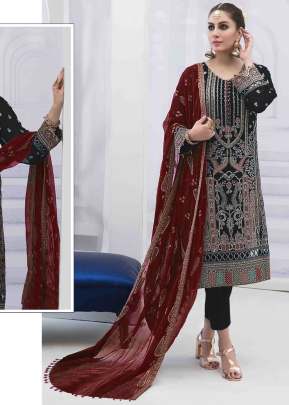 Heavy Fox Georgette With Embroidery Sequence Work Pakistani Suit Black Color DN 1027