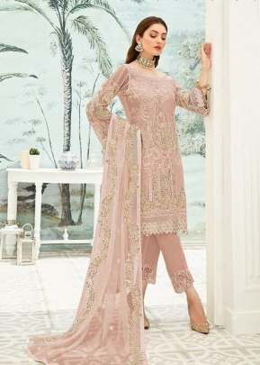 Heavy Fox Georgette With Heavy Embroidery Work Pakistani Suit Chiku Color Dn 7111