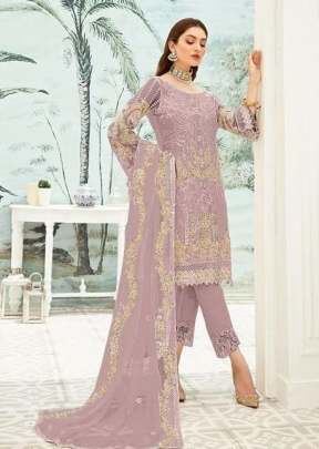 Heavy Fox Georgette With Heavy Embroidery Work Pakistani Suit Light Wine Color Dn 7111