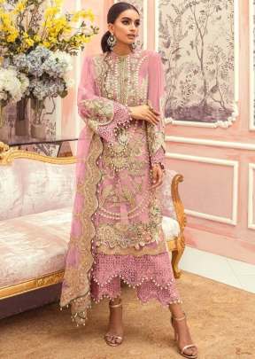 Heavy Georgette With Embroidered Pakistani Suit Pink Color DN 9113