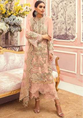 Heavy Georgette With Embroidered Pakistani Suit Light Peach Color DN 9113