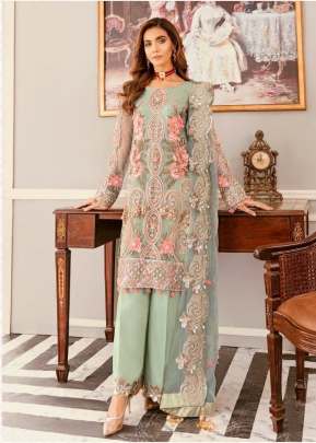 Heavy Net With Embroidery Designer Pakistani Suit Pista Color DN 8107