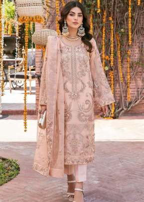 Heavy Organza With Heavy Embroidery With Sequence Work Pakistani Suit Chiku Color DN 9786