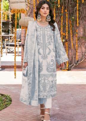 Heavy Organza With Heavy Embroidery With Sequence Work Pakistani Suit Grey Color DN 9786