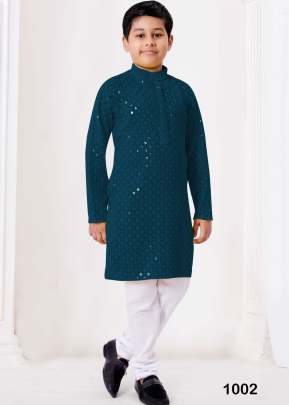 Heavy Rayon Chikankari Kids Wear Boy Kurta With Payjama More Peach Color DN 1002