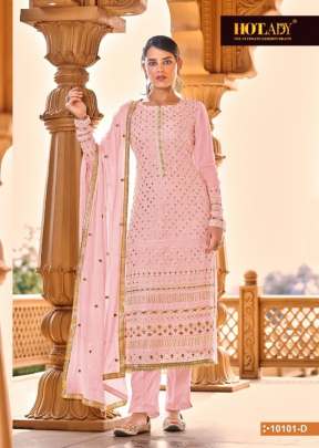 Hotlady Alankaar Party Wear Embroidery Designer Suits Light Pink Color DN 10101