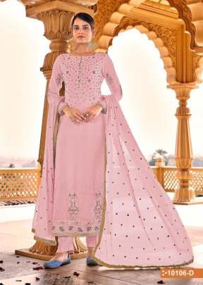 Hotlady Heavy Faux Georgette With Embroidery Work Designer Suit Light Pink Color DN 10106