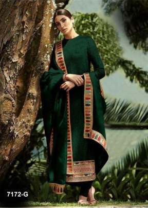 Inayat Heavy Faux Georgette With Embroidery Work Designer Suit Green Color DN 7172