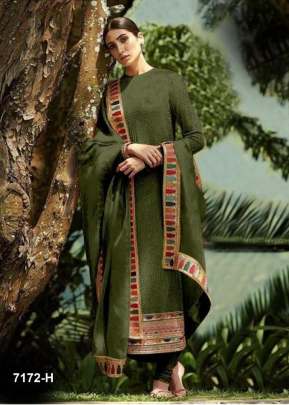 Inayat Heavy Faux Georgette With Embroidery Work Designer Suit Mehndi Color DN 7172