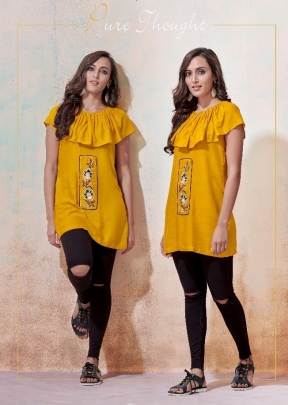 Ira By Vardan Fancy Designer Tops DN 2003 Yellow