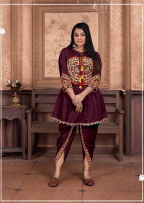 Kediya Vol 1 With Magic Slub Cotton Traditional Garba Collection Wine Color 