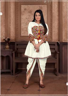 Kediya Vol 1 With Magic Slub Cotton Traditional Garba Collection White Color 