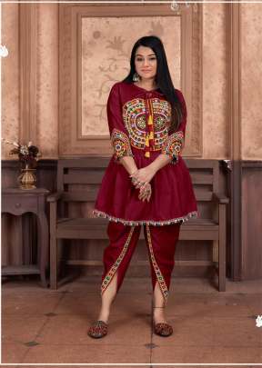 Kediya Vol 1 With Magic Slub Cotton Traditional Garba Collection Maroon Color 