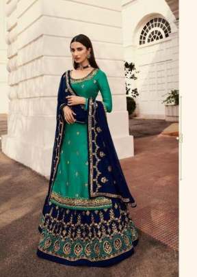 LT Nitya Vol 171 Heavy Foux Georgette Embroidery With Diamond Suit Rama And Blue Color DN 7004