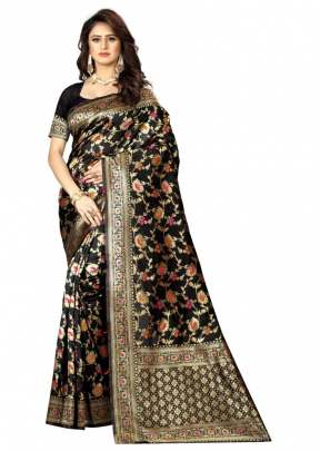 Lfh Designer Heavy Soft Banarasi Silk Saree Vol 1 Black Color