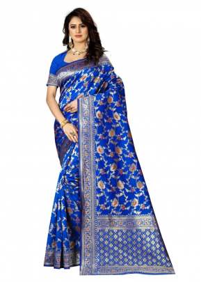 Lfh Designer Heavy Soft Banarasi Silk Saree Vol 1 Blue Color