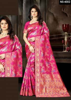 Lfh Designer Heavy Soft Banarasi Silk Saree Vol 2 Pink Color