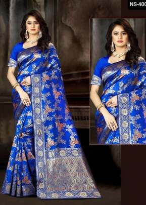 Lfh Designer Heavy Soft Banarasi Silk Saree Vol 2 Blue Color