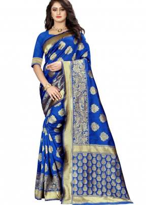 Lfh Designer Soft Banarasi Silk Saree Vol 2 Royal Blue Color