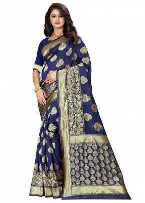 Lfh Designer Soft Banarasi Silk Saree Vol 2 Nevy Blue Color