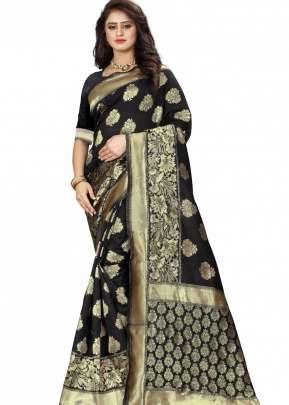 Lfh Designer Soft Banarasi Silk Saree Vol 2 Black Color