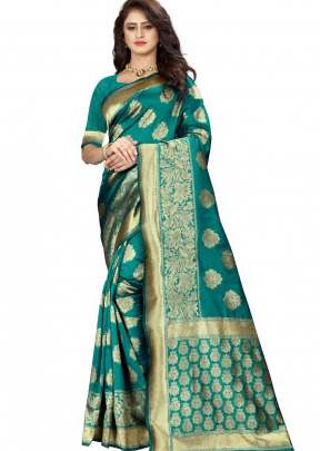 Lfh Designer Soft Banarasi Silk Saree Vol 2 Light Green Color