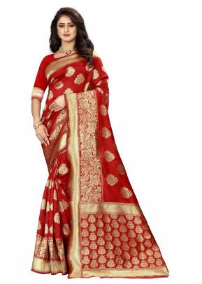 Lfh Designer Soft Banarasi Silk Saree Vol 2 Red olor