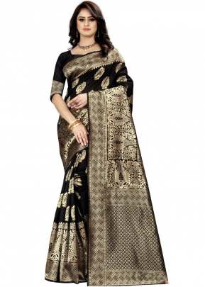 Lfh Designer Soft Banarasi Silk Saree Vol 3 Black Color