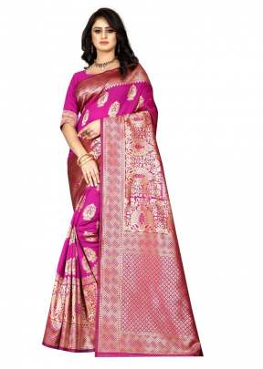 Lfh Designer Soft Banarasi Silk Saree Vol 3 Pink Color