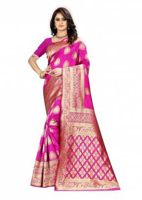 Lfh Designer Soft Banarasi Silk Saree Vol 4 Pink Color