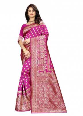 Lfh Designer Soft Banarasi Silk Saree Vol 5 Pink Color